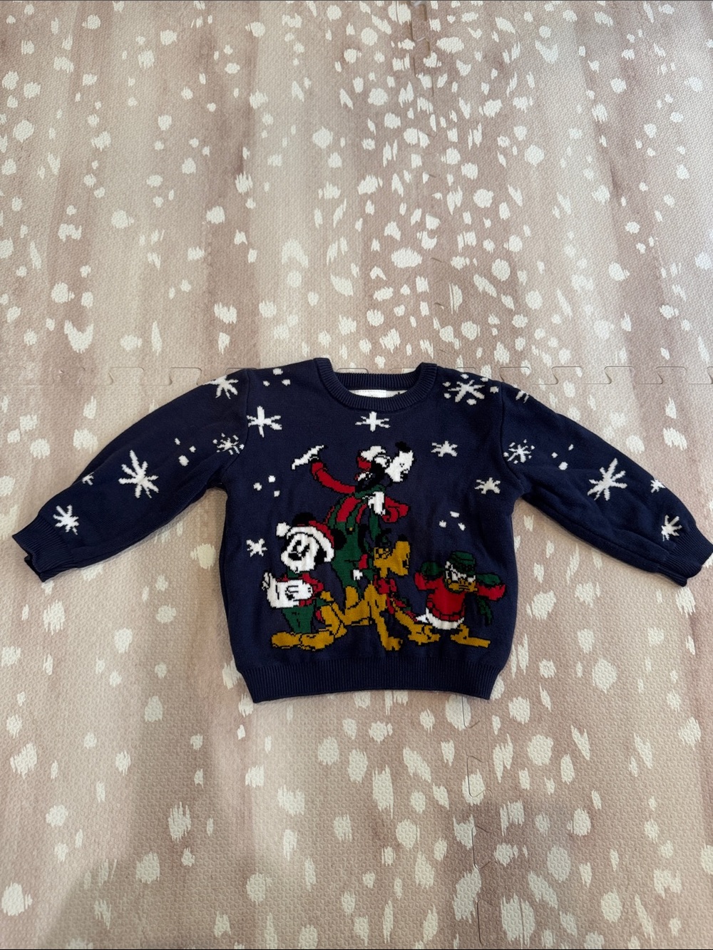 Disney Store Mickey Mouse & Friends Holiday Christmas Sweater Baby 12-18M